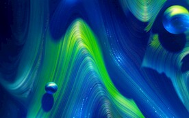 蓝色抽象拉丝3D立体流体渐变