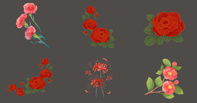 红色玫瑰花朵花卉植物鲜花