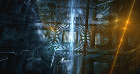 炫彩粒子光线光效舞台背景