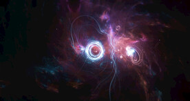 炫彩粒子光线光效舞台背景