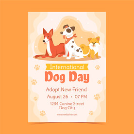 狗狗日卡通海报