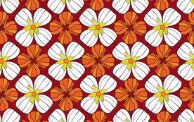 撞色花朵卡通平铺背景