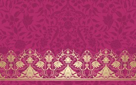 复古红底金色花纹背景