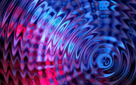 3d紫色玻璃质感抽象科技线条