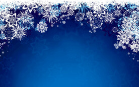 蓝底雪花层叠几何渐变背景