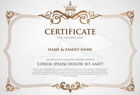 金色欧式复古证书边框底纹模