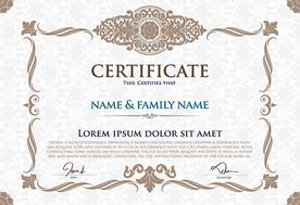 棕色欧式复古证书边框底纹模