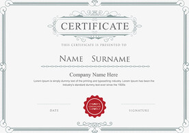 欧式复古证书边框底纹模板