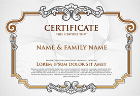 欧式复古证书边框底纹模板