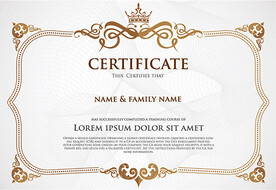 金色欧式复古证书边框底纹模板