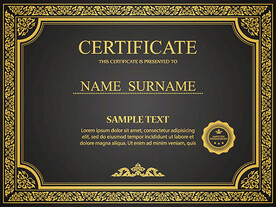 黑色金边欧式复古证书边框底纹
