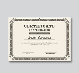 欧式复古证书边框底纹模板