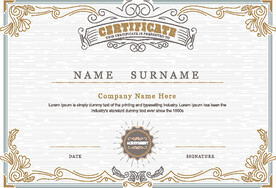 欧式复古证书边框底纹模板