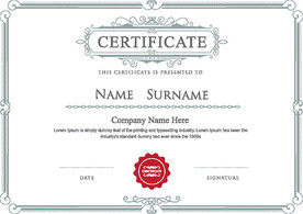 欧式复古证书边框白色底纹模板