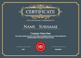 黑色欧式复古证书边框底纹模板