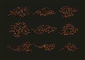 线描祥云矢量图