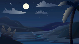 热带峡谷插画图片