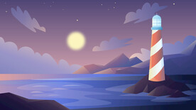 灯塔插画图片