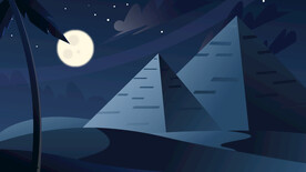 沙漠金字塔插画图片