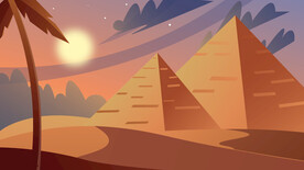 沙漠金字塔插画图片