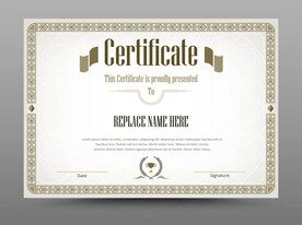 欧式复古证书边框底纹模板