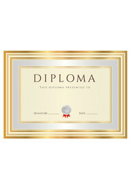 欧式复古证书金色边框底纹模板