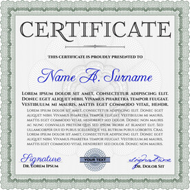 深绿色欧式复古证书边框底纹模板