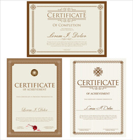 棕褐色欧式复古证书边框底纹模板