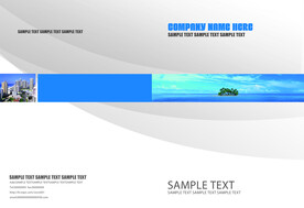 蓝色线条科技感公司画册封面封皮