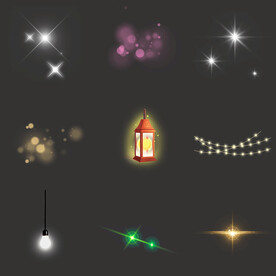 闪光特效光晕光点亮光发光星光