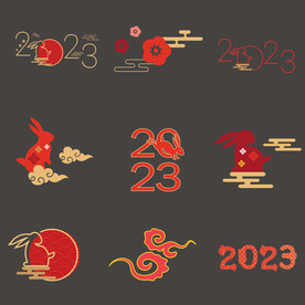 2023兔年国潮古风主题元素