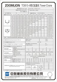 塔式起重机铭牌