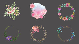 花朵花卉花环装饰插画