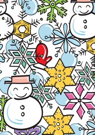 雪人雪花插画素材