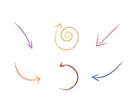 卡通线条箭头标识