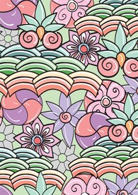 卡通彩虹花朵糖果色