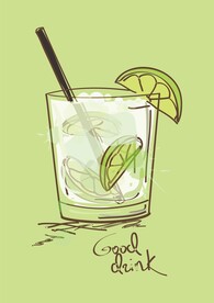 夏日清凉柠檬茶鸡尾酒饮料