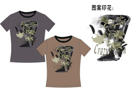 T恤图案设计 复古风 辣妹风 