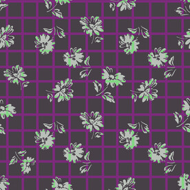 小花朵 方格 紫色