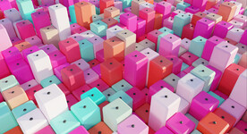 3d红色立体柱状抽象规则图形