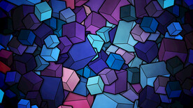 3d蓝紫立体体抽象规则图形