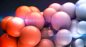 红色渐变3d球形抽象纹理背景