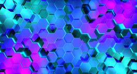 紫色3d规则六边体平铺科技纹理