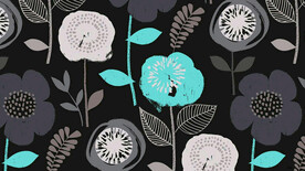 黑底花朵花瓣插画底纹背景