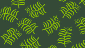 黑底平铺树叶插画底纹