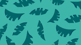 绿底平铺树叶插画底纹