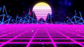 粉色光线高山插画风格背景