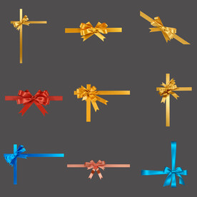 红色黄色蓝色蝴蝶结包装设计