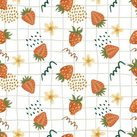 草莓 印花 线条格