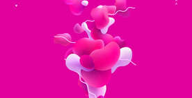 粉红色球形3D立体流体渐变